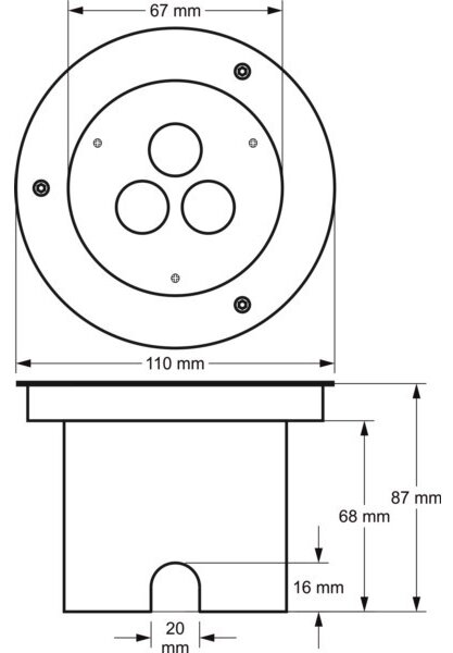 LED Zunanja svetilka za dovozno pot SIBAR 3xLED/1W/230V IP67 4000K