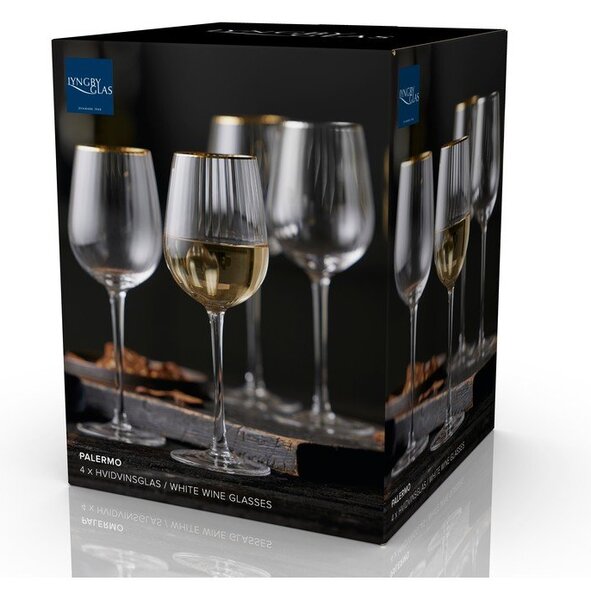 Kozarci v kompletu 4 ks za vino 300 ml Palermo – Lyngby Glas