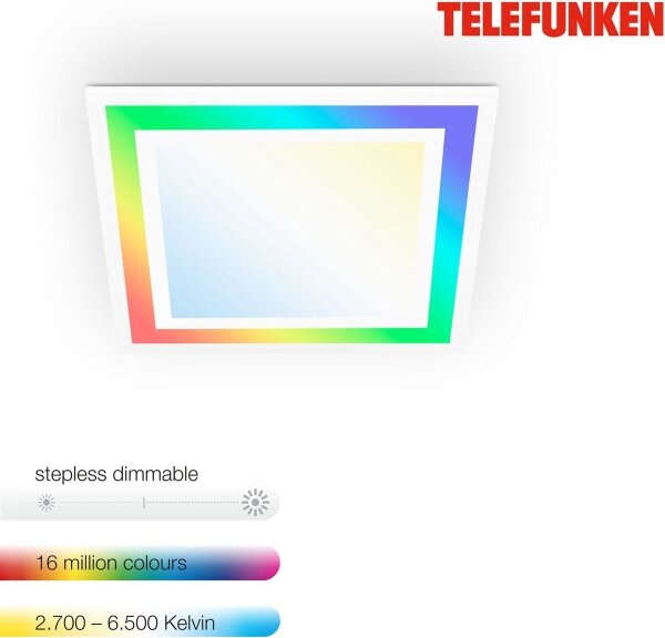 Telefunken 318806TF - LED RGB Zatemnitvena stropna svetilka LED/24W/230V + Daljinski upravljalnik