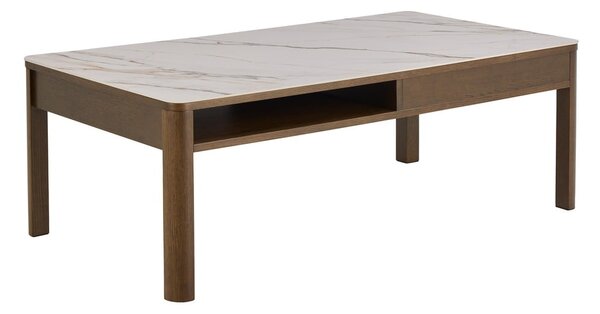 Bež-temno rjava klubska mizica s keramično ploščo 70x130 cm Southampton – Actona