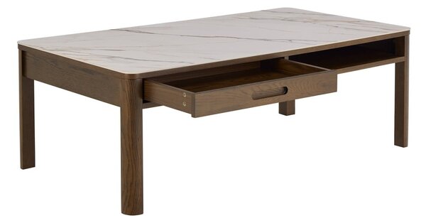 Bež-temno rjava klubska mizica s keramično ploščo 70x130 cm Southampton – Actona
