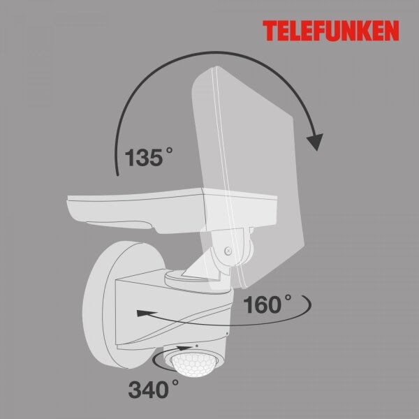 Telefunken 304306TF - LED Zunanja stenska svetilka s senzorjem LED/16W/230V IP44