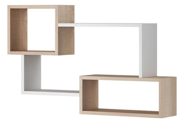 STENSKI REGAL 86,8/54,1/18 cm bela, hrast sonoma