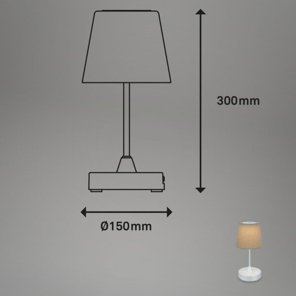 Brilo - LED Zatemnitvena polnilna namizna svetilka LED/3W/5V IP44 srebrna/bež