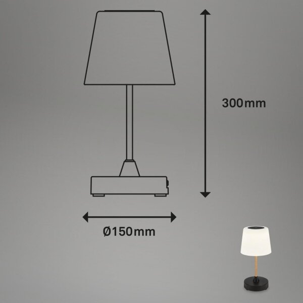 Brilo - LED Zatemnitvena polnilna namizna svetilka COMPA LED/3W/5V IP44 črna