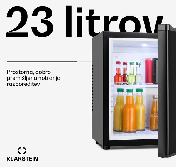 Klarstein Happy Hour, minibar, 5-15 °C, EEK G, tiho delovanje 23 dB, LED-osvetlitev