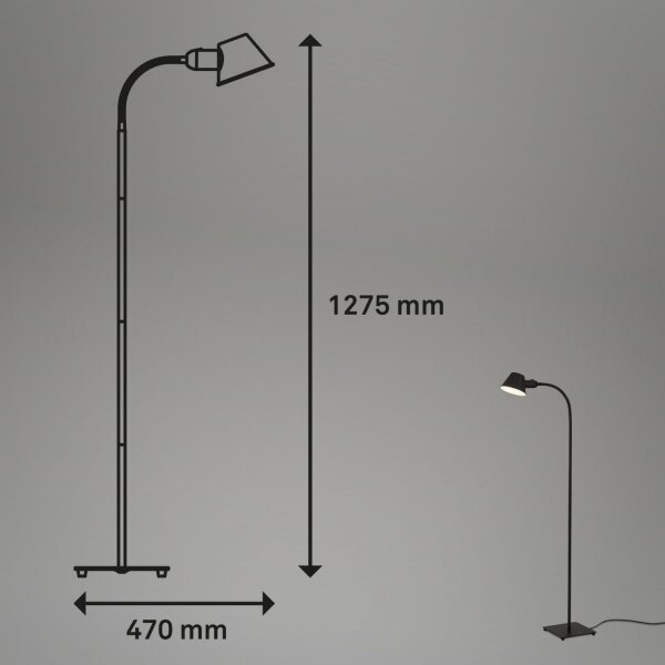 Brilo - Fleksibilni talna svetilka 1xE27/10W/230V črna