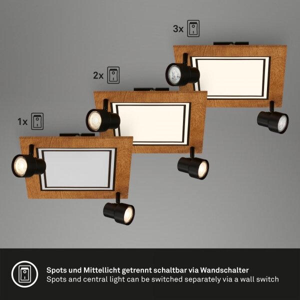 Brilo - LED Stropna svetilka LED/12W/230V + 2xGU10/9W 3000K