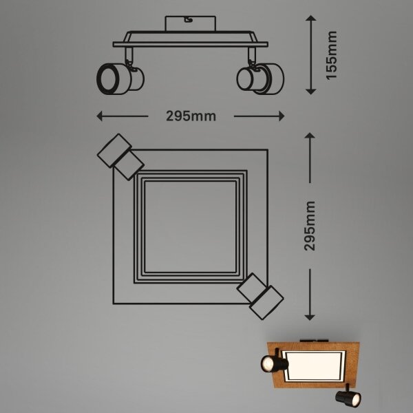 Brilo - LED Stropna svetilka LED/12W/230V + 2xGU10/9W 3000K