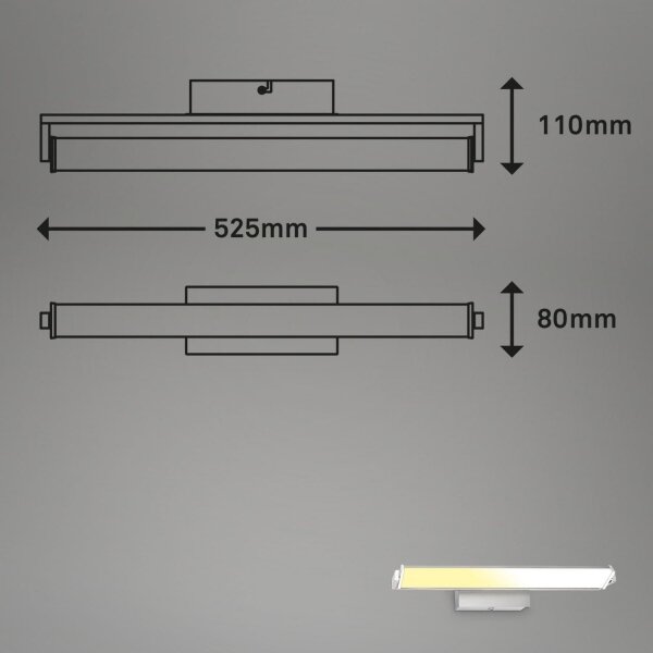 Brilo - LED Zatemnitvena stenska svetilka LED/15W/230V 2700-4000K srebrna