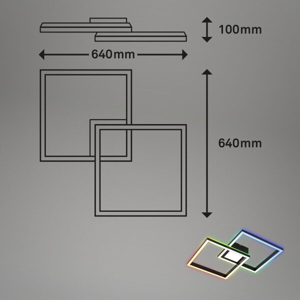 Brilo - LED RGB Zatemnitvena stropna svetilka LED/42W/230V 2700-6500K črna + Daljinski upravljalnik