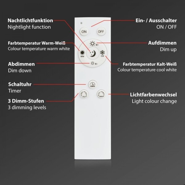 Brilo - LED Zatemnitvena stropna svetilka FRAME LED/30W/230V 3000-6500K + Daljinski upravljalnik