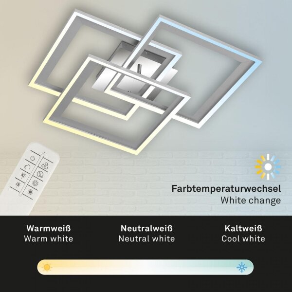 Brilo - LED Zatemnitvena stropna svetilka FRAME LED/45W/230V 2700-6500K + Daljinski upravljalnik