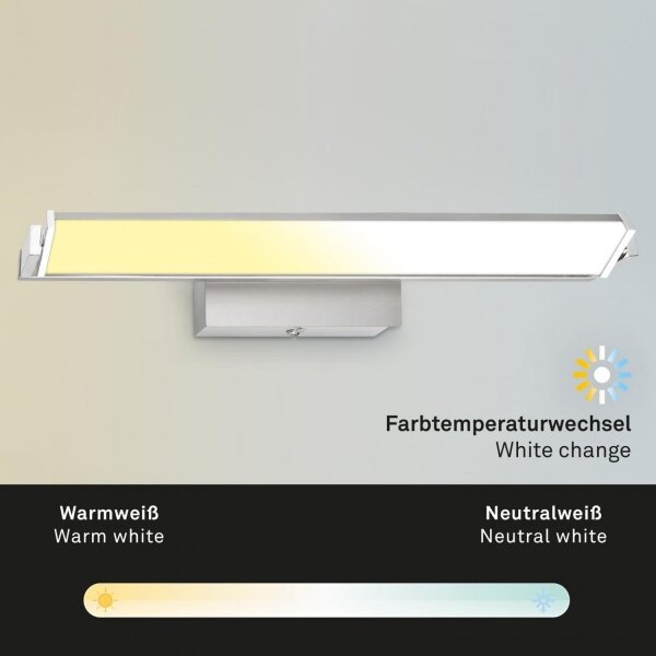 Brilo - LED Zatemnitvena stenska svetilka LED/15W/230V 2700-4000K srebrna