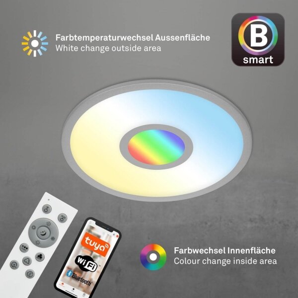 Brilo -LED RGB Zatemnitvena stropna svetilka CENTRO LED/24W/230V Wi-Fi Tuya + Daljinski upravljalnik