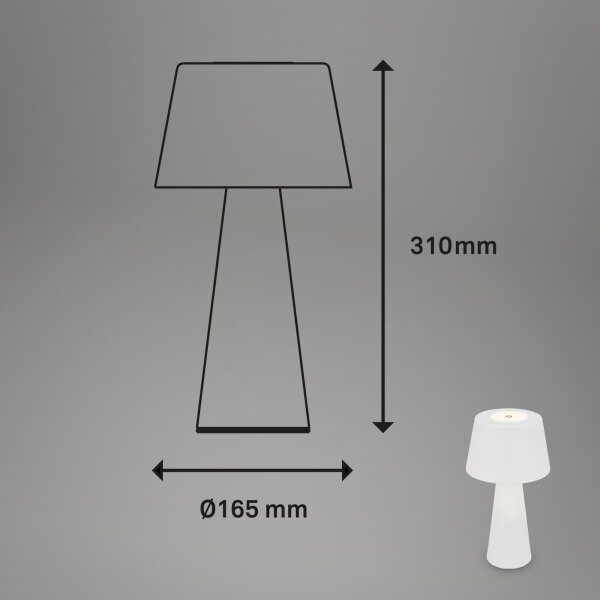 Brilo - LED Zatemnitvena polnilna zunanja namizna svetilka LED/3,5W/5V IP44 bela