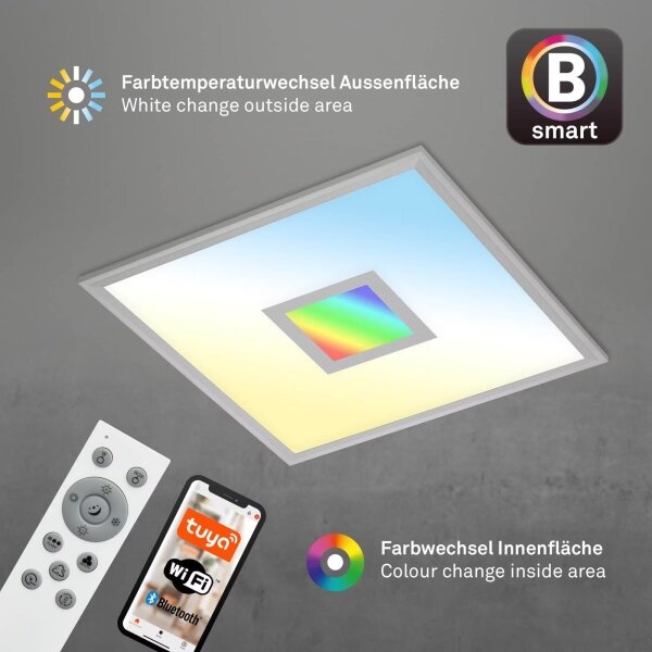 Brilo -LED RGB Zatemnitvena stropna svetilka CENTRO LED/24W/230V Wi-Fi Tuya + Daljinski upravljalnik