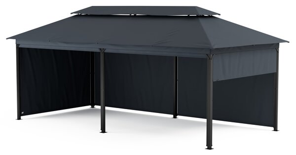 Blumfeldt Grandezza Cortina vrtni paviljon 3x6 m, odporen na vremenske vplive, prašno lakiran, stranske rolete