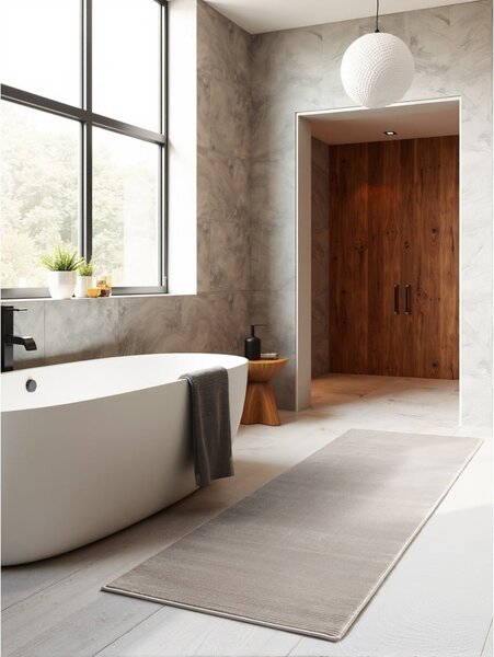 Siv/kremno bel tekač 80x240 cm Perles Dolomite – Elle Decoration