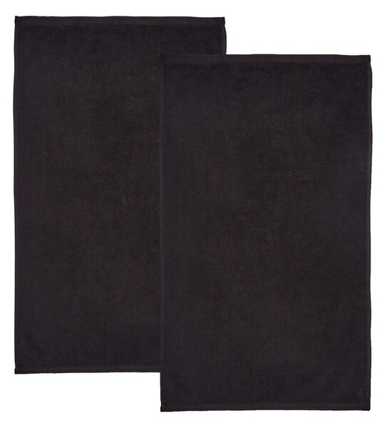 Črne hitro sušeče frotirne bombažne brisače v kompletu 2 ks 90x140 cm Quick Dry – Catherine Lansfield