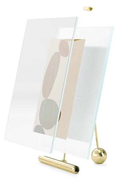 Steklen stoječ okvir v zlati barvi 19x23 cm Flute – Umbra