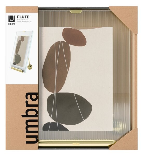 Steklen stoječ okvir v zlati barvi 19x23 cm Flute – Umbra