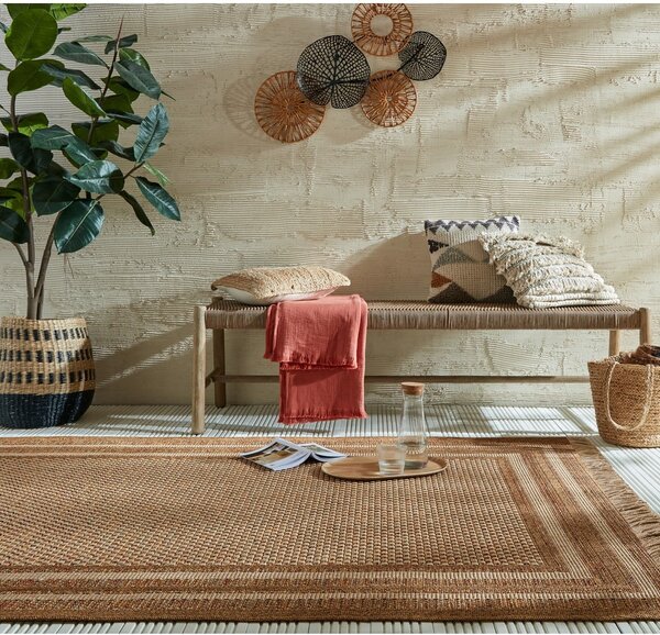 Notranja in zunanja preproga v naravni barvi 160x230 cm Layla Border – Flair Rugs