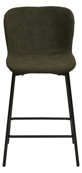 Temno zelen oblazinjen barski stol (višina sedeža 65 cm) Maceda – House Nordic