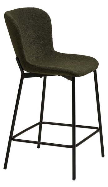 Temno zelen oblazinjen barski stol (višina sedeža 65 cm) Maceda – House Nordic