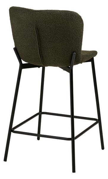 Temno zelen oblazinjen barski stol (višina sedeža 65 cm) Maceda – House Nordic