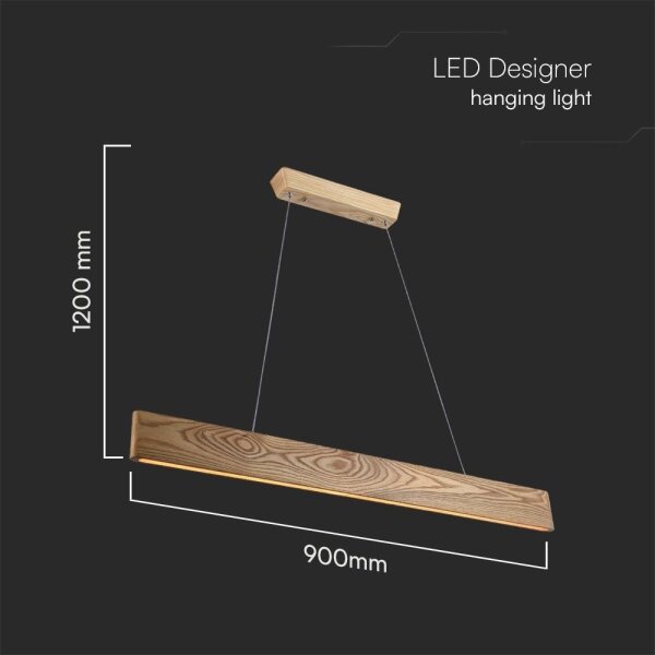 LED Lestenec na vrvici LED/24W/230V 3000K rjava