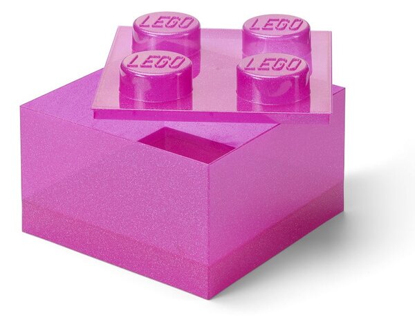 Rožnata plastična otroška škatla za shranjevanje 25x25x18 cm – LEGO®