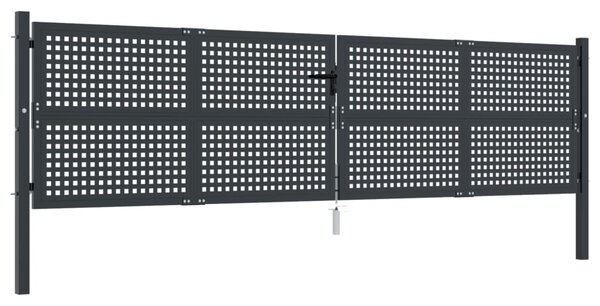 VidaXL Vrtna vrata antracitna 400x150 cm jeklo