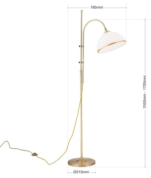 Orion Stl 12-1188/1 - Talna svetilka OLD LAMP 1xE27/40W/230V bela/medenina