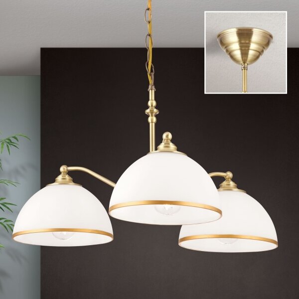 Orion LU 1838/3 - Lestenec na verigi OLD LAMP 3xE27/40W/230V bela/medenina