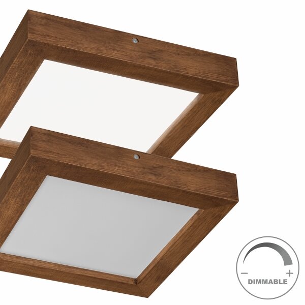 Brilagi-LED Zatemnitvena svetilka WOODY FRAME LED/24W/230V hrast 30x30 cm IP44 + Daljinski upravljalnik