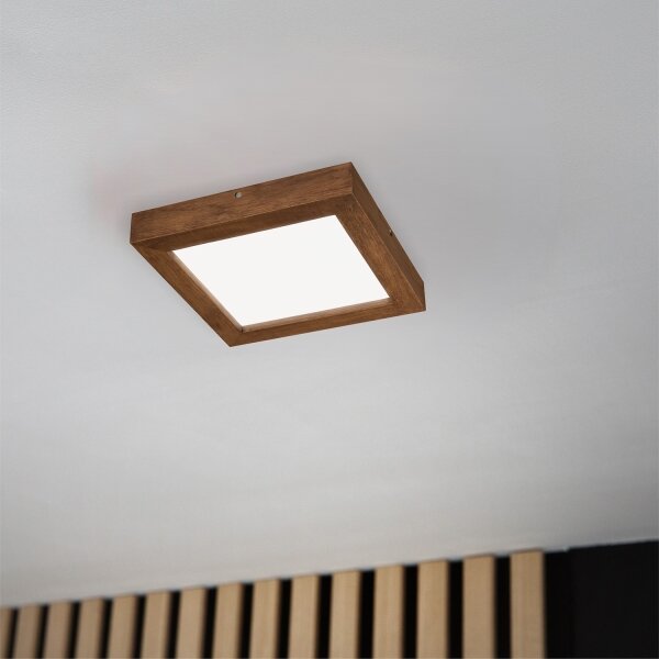 Brilagi-LED Zatemnitvena svetilka WOODY FRAME LED/24W/230V hrast 30x30 cm IP44 + Daljinski upravljalnik