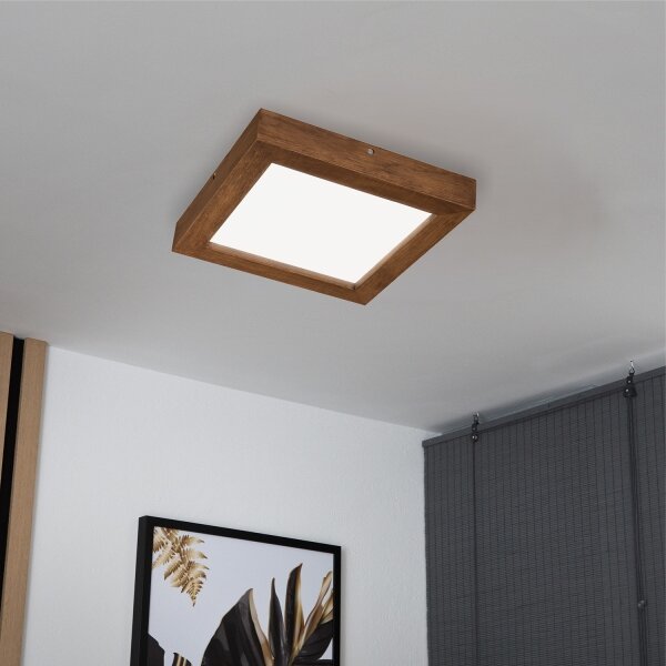 Brilagi-LED Zatemnitvena svetilka WOODY FRAME LED/24W/230V hrast 30x30 cm IP44 + Daljinski upravljalnik