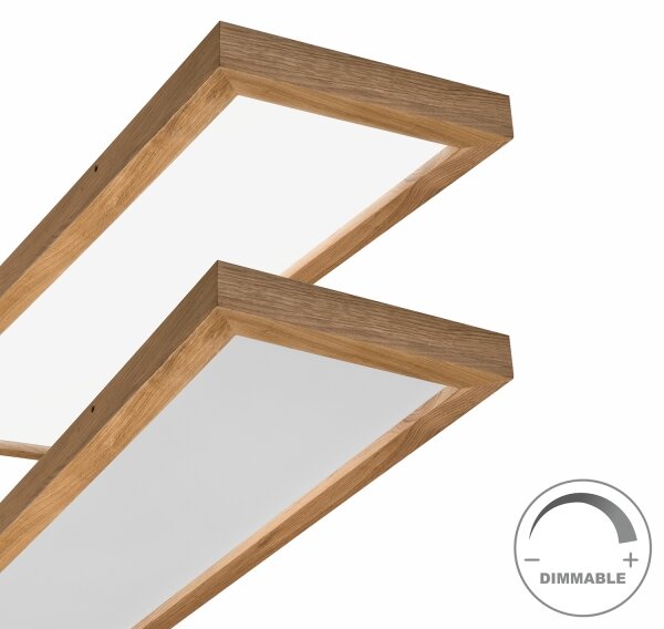 Brilagi-LED Zatemnitvena svetilka WOODY FRAME LED/50W/230V hrast 120x30 cm IP44 + Daljinski upravljalnik