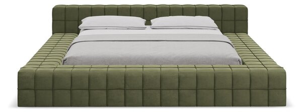 Zelena oblazinjena zakonska postelja z letvenim dnom 160x200 cm Akela – Makamii