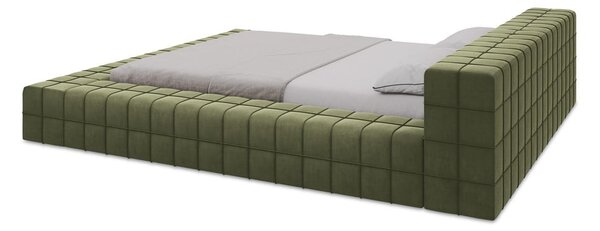 Zelena oblazinjena zakonska postelja z letvenim dnom 160x200 cm Akela – Makamii