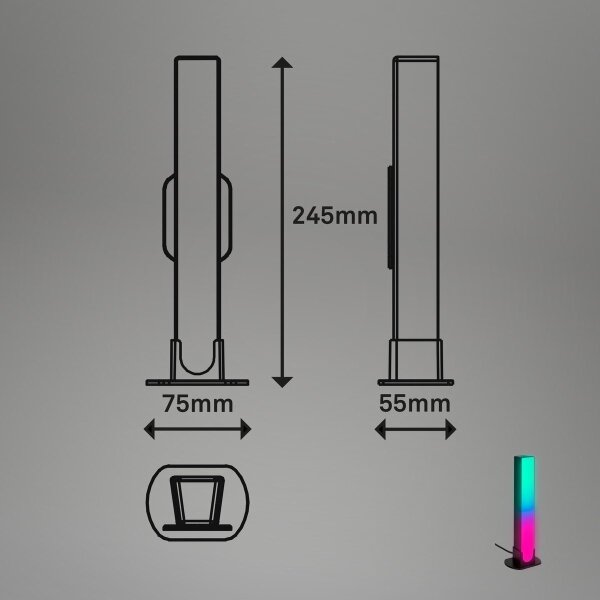 Brilo - SET 2x LED RGBIC Zatemnitvena namizna svetilka LED/12W/230V 3000-6500K Wi-Fi Tuya