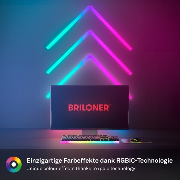 Brilo - LED RGBIC Zatemnitvena magnetna svetlobna tirnica Smart LED/24W/230V Wi-Fi Tuya