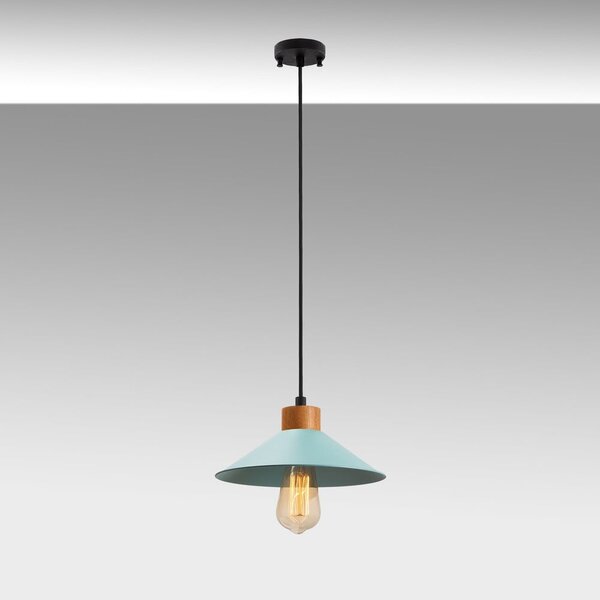 Turkizna/v naravni barvi viseča svetilka s kovinskim senčilom ø 24 cm Manavgat – Opviq lights