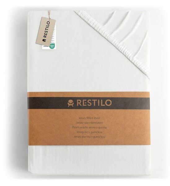 Bela napenjalna rjuha iz jerseyja 200x200 cm Amber – Restilo