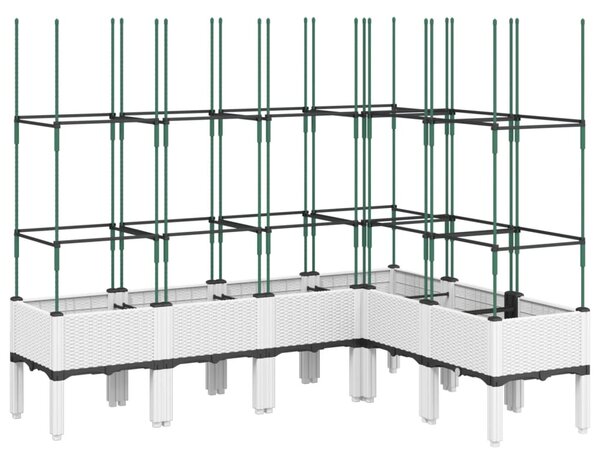 VidaXL Cvetlično korito z oporno mrežo belo 160x120x142,5cm PP