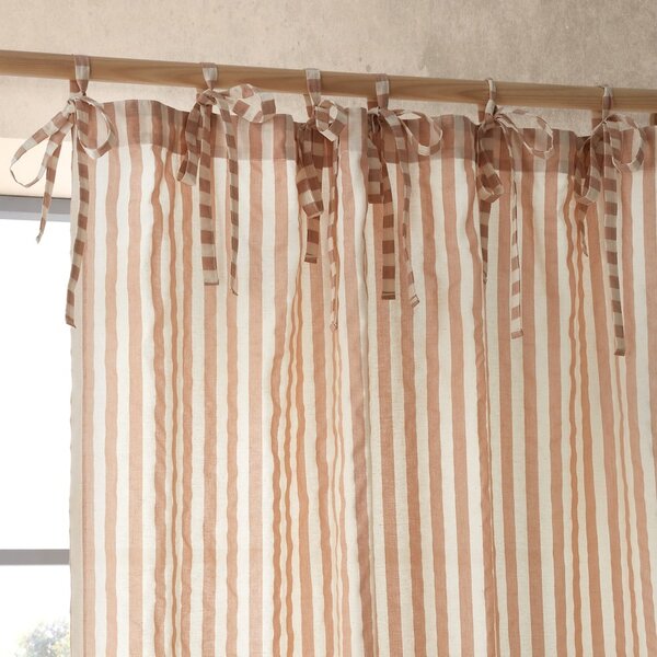 Prosojna zavesa v barvi terakote 140x183 cm Zanzibar Stripe – Pineapple Elephant