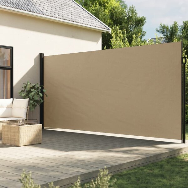 VidaXL Zložljiva stranska tenda bež 200x500 cm