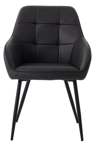 Temno sivi oblazinjeni jedilni stoli v kompletu z nasloni za roke 2 ks Nolan Square – Unique Furniture