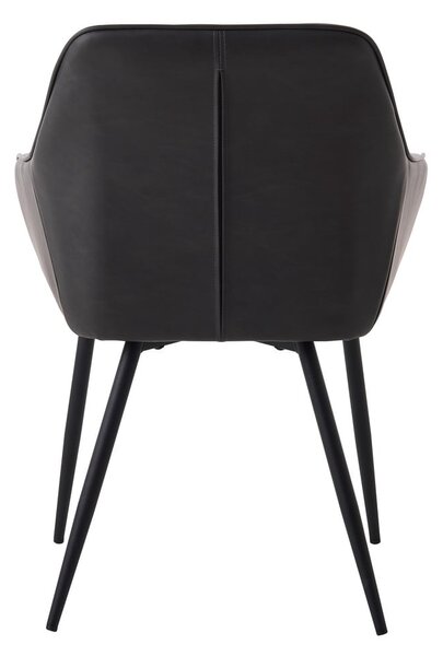 Temno sivi oblazinjeni jedilni stoli v kompletu z nasloni za roke 2 ks Nolan Square – Unique Furniture